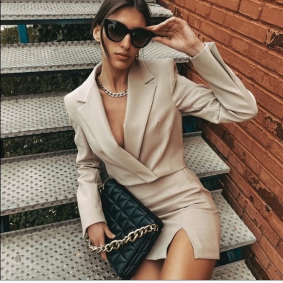 ZARA 2 Piece Cropped Blazer + Mini Skirt Wth Slit - Picture 12 of 12